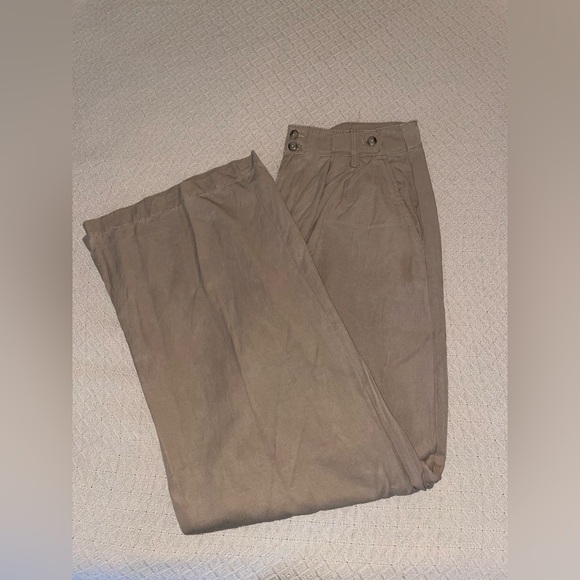 Madewell The Petite Harlow Wide-Leg Pant Seed Khaki Size 6 - Picture 9 of 15